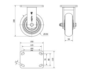R.FIJA 17HLB150-HUAB HIERRO-POLIUR.NARANJA EJE BOLAS BALONA