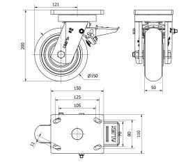 R.GIR.PLACA FRENO 10HLBFD150-HUAB HIERRO-POLIUR.NARANJA BOLAS BALONA