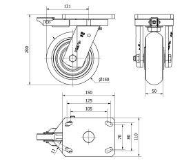R.GIR.PLACA MEC.DIR.10HLBMD150-HUAB HIERRO-POLIUR.NARAN.BOLAS BALONA