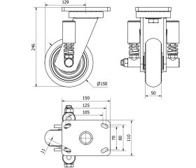 R.GIR.PLACA 10HLSE150-HUAB SUSPENSION POLIUR.NARANJA BOLAS BALONA