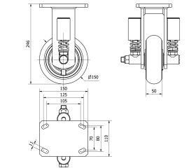 R.FIJA 17HLSE150-HUAB SUSPENSION POLIUR.NARANJA EJE BOLAS BALONA