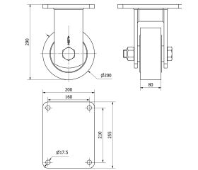 R.FIJA 17HLR200-NFB NYLON FUNDIDO EJE BOLAS