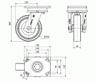 R.GIR.PLACA 10SLR150-PO NYLON BLANCO-POLIUR.ROJO EJE LISO