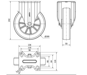 R.FIJA 17ZV200-AUGB ALUMINIO-POLIUR.VERDE EJE BOLAS
