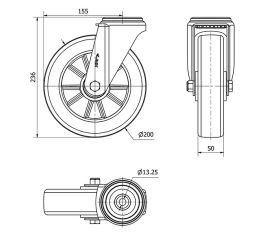 R.GIR.AGUJERO M12 20ZV200-AUGB ALUMINIO-POLIUR.VERDE EJE BOLAS