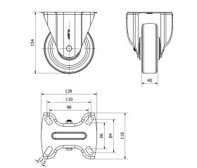 R.FIJA 17TVC125-DEB ALUMINIO-GOMA NEGRA ELASTICA EJE BOLAS