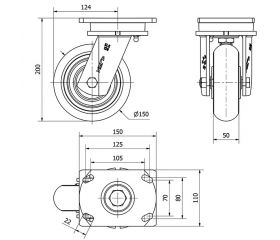 R.GIR.PLACA 10SLR150-HUAB HIERRO-POLIUR.NARANJA EJE BOLAS BALONA