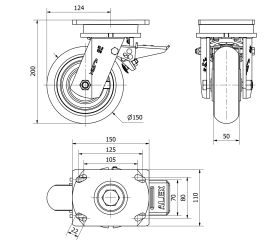 R.GIR.PLACA FRENO 10SLRFD150-HUAB HIERRO-POLIUR.NARANJA BOLAS BALONA