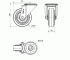 R.GIR.AGUJERO M10 20ZV100-PGR GOMA ELASTICA GRIS EJE RODILLOS