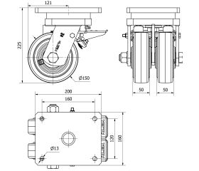 R.GIR.PLACA FRENO 10HLGFD150-HGB HIERRO-GOMA NEGRA NATURAL(DOBLE)BOL
