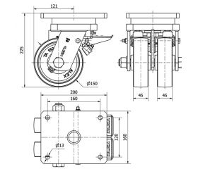 R.GIR.PLACA FRENO 10HLGFD150-CI HIERRO FUNDIDO(DOBLE) EJE LISO