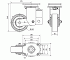 R.GIR.PLACA 10HLSB150-HUB SUSPENSION HIERRO-POLIUR.NARANJA EJE BOLAS