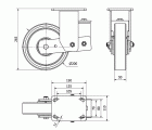 R.FIJA 17HLSB200-HUB SUSPENSION HIERRO-POLIUR.NARANJA EJE BOLAS