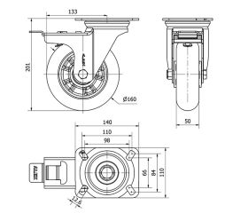 R.GIR.PLACA FR.10ZVFD160-AUAB ALUMINIO-POLIUR.NARANJA BOLAS BALONA