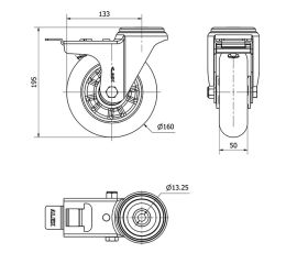 R.GIR.AGUJ.M12 FR.20ZVFD160-AUAB ALUMINIO-POLIUR.NARANJ.BOLAS BALONA