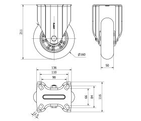 R.FIJA 17TV160-AUAB ALUMINIO-POLIUR.NARANJA EJE BOLAS BALONA