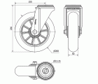 R.GIR.AGUJERO M12 20ZV200-AUAB ALUMINIO-POLIUR.NARANJA BOLAS BALONA
