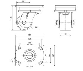 R.GIR.PLACA 10SLR80-KNB NYLON BLANCO EXTRAFUERTE EJE BOLAS