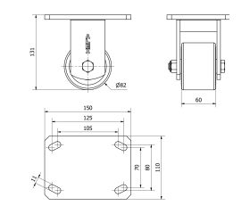 R.FIJA 17SLR80-KIB NYLON-POLIUR.MARRON EJE BOLAS