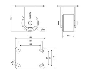 R.FIJA 17SLR80-VNB HIERRO-POLIUR.VULCANIZADO NARANJA EJE BOLAS