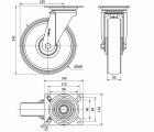 R.GIR.PLACA INOX.10ZVI200-TD RESINA MARRON EJE LISO
