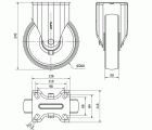 R.FIJA INOX.17ZVI200-TD RESINA MARRON EJE LISO