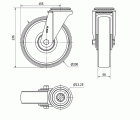 R.GIR.AGUJERO M12 INOX.20ZVI200-TD RESINA MARRON EJE LISO