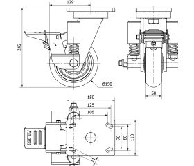 R.GIR.PLACA FR.10HLSEFN150-HUAB SUSPENSION POLIUR.NARANJA BOL.BALONA