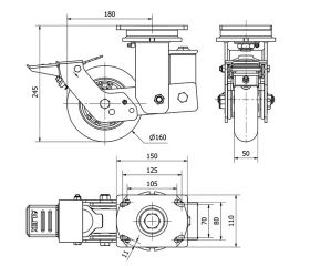 R.GIR.PLACA FR.10HLSBFN160-AUAB SUSPENSION POLIUR.NARAN.BOLAS BALONA