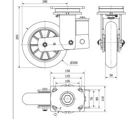 R.GIR.PLACA 10HLSB200-AUAB SUSPENSION POLIUR.NARANJA BOLAS BALONA