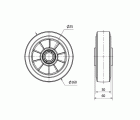 RUEDA DEB160-25-60 NUCLEO ALUMINIO Y BANDA GOMA NEGRA ELASTICA BOLAS