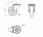 R.GIR.AGUJERO M12 20ZVL80-TD RESINA MARRON EJE LISO