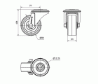 R.GIR.AGUJERO M12 20ZVL80-TT RESINA NEGRA EJE LISO