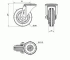 R.GIR.AGUJERO M12 20ZVL100-BSR METALICO-GOMA NEGRA RODILLOS