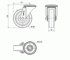 R.GIR.AGUJERO M12 20ZVL100-TD RESINA MARRON EJE LISO