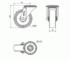 R.GIR.AGUJERO M12 20ZVL100-TT RESINA NEGRA EJE LISO