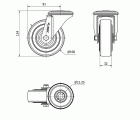 R.GIR.AGUJERO M12 INOX.20ZVLI100-PGAN POLIAMIX-GOMA GRIS EJE LISO
