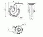 R.GIR.AGUJERO M12 INOX.20ZVLI100-PGZN POLIAMIX-GOMA GRIS INYECT.LISO