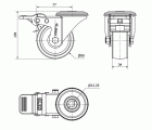 R.GIR.AGUJERO M12 FRENO INOX.20ZVLIFD80-UT POLIAMIX BLANCO EJE LISO