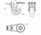 R.GIR.AGUJERO M12 FRENO INOX.20ZVLIFD80-UTR POLIAMIX BLANCO RODILLOS