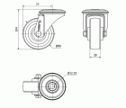 R.GIR.AGUJERO M12 INOX.20ZVLI80-TD RESINA MARRON EJE LISO