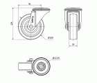 R.GIR.AGUJERO M12 INOX.20ZVLI100-TD RESINA MARRON EJE LISO