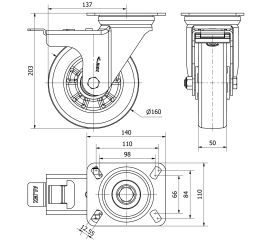 R.GIR.PLACA FR.4mm 10ZVRFD160-AUSB ALUM.-POLIUR.BLANCO"VELOC"BOLAS