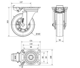 R.GIR.PLACA MEC.DIR.4mm 10ZVRMD160-AUSB ALUM-POLIUR.BLANCO"VELOC"BOL