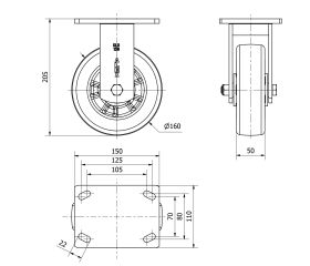 R.FIJA 17SLR160-AUSB ALUM.-POLIUR.BLANCO"VELOC"EJE BOLAS