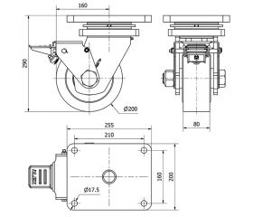 R.GIR.PLACA FRENO 10HLRFN200-NFB NYLON FUNDIDO EJE BOLAS