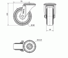 R.GIR.AGUJERO M10 20ZVL100-THG GOMA NEGRA TECNOPOLIMERO EJE LISO