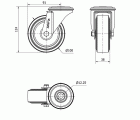 R.GIR.AGUJERO M12 20ZVL100-THG GOMA NEGRA TECNOPOLIMERO EJE LISO