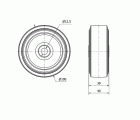 RUEDA THG100-12-41 GOMA NEGRA TECNOPOLIMERO EJE LISO