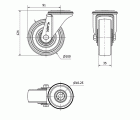 R.GIR.AGUJERO M10 20ZVL100-TTB RESINA NEGRA EJE BOLAS